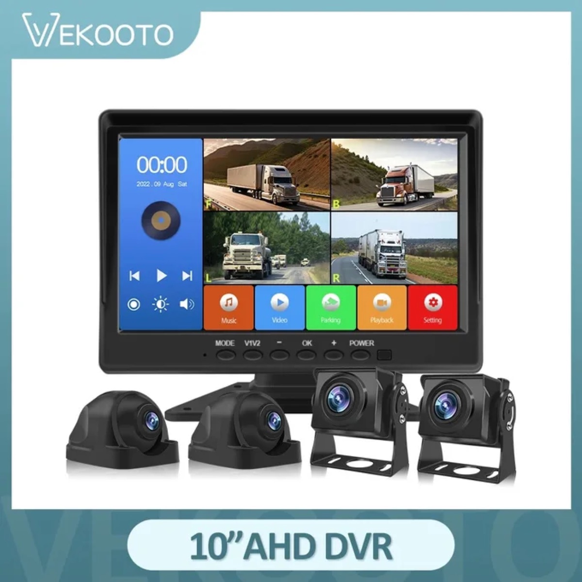 Système de caméras 360° pour camion — 4 caméras + écran 10,1"