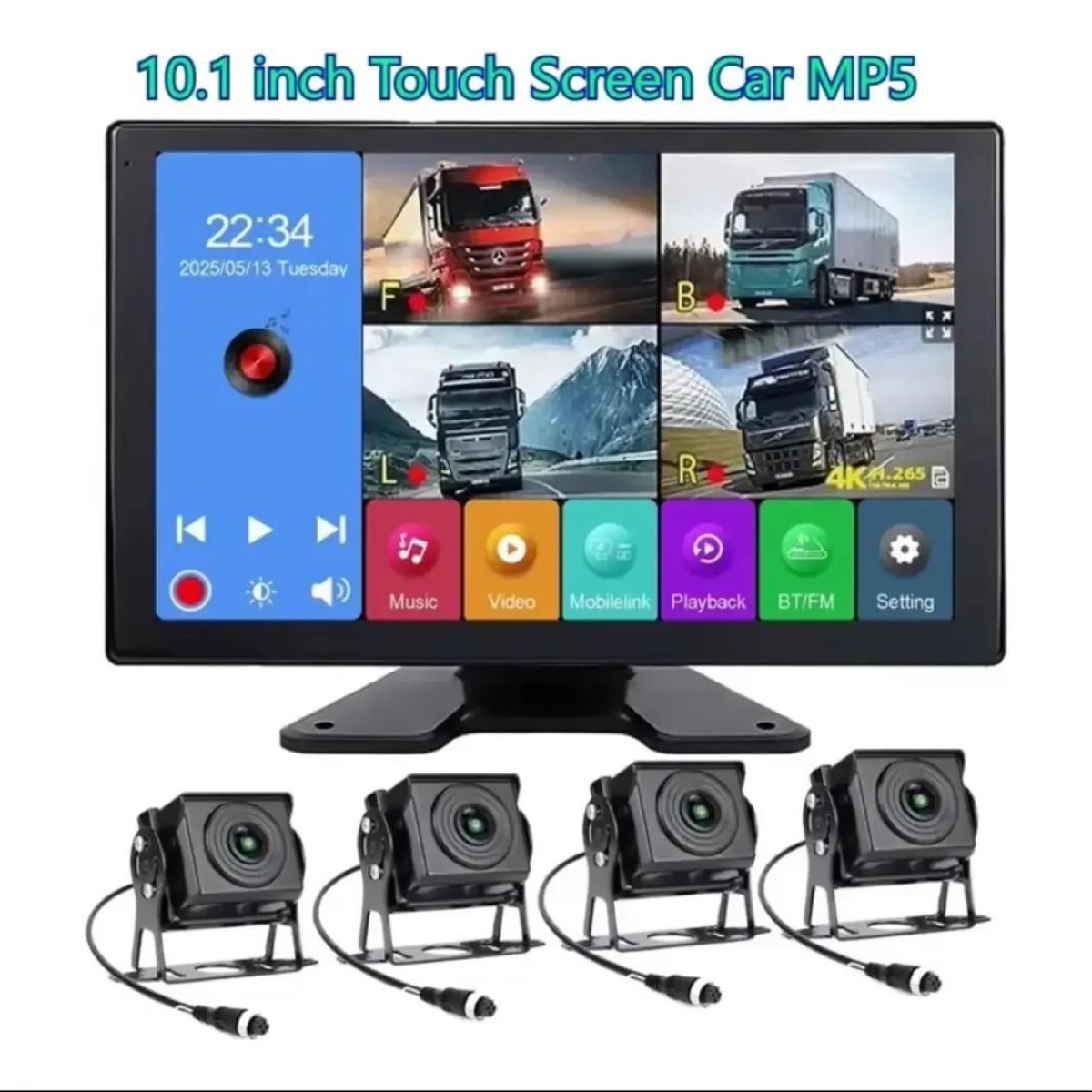 Système de caméras 360° pour camion — 4 caméras + écran 10,1"
