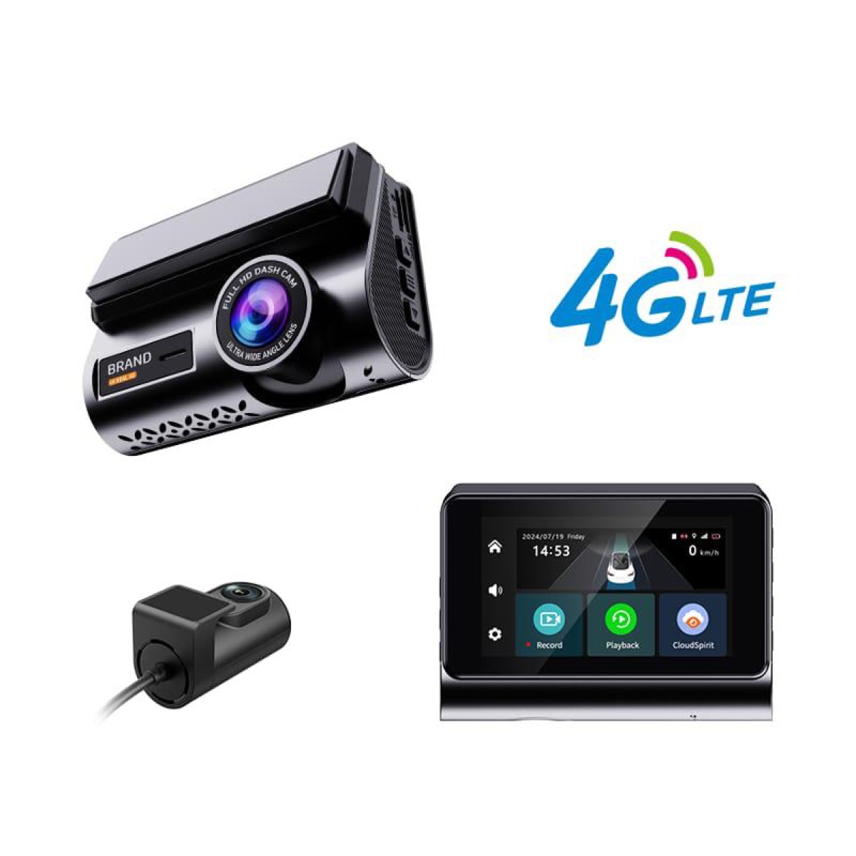 Dashcam 4G 2K avec suivi GPS et surveillance à distance