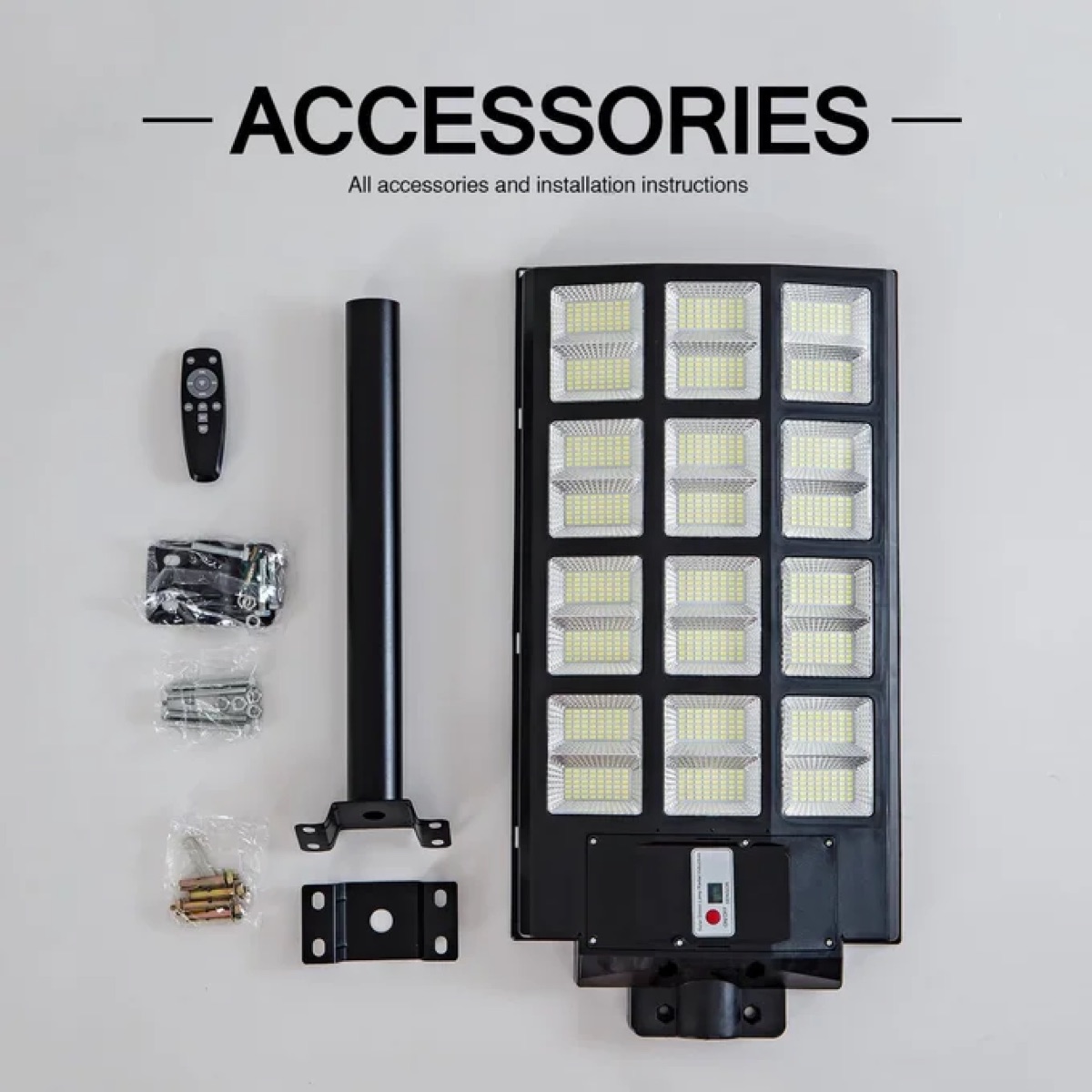 Projecteur solaire LED 1200 W avec télécommande