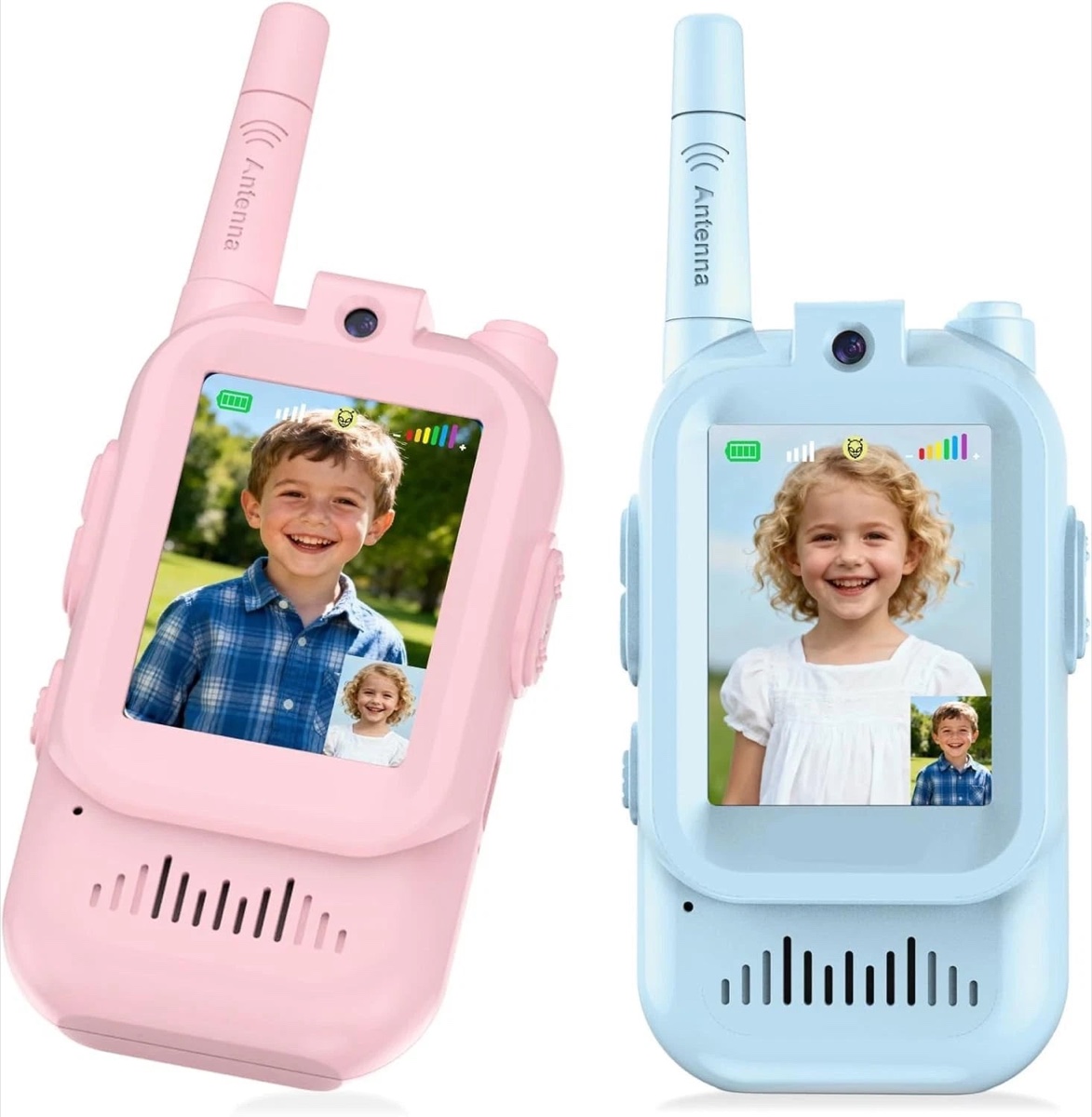 Talkies-walkies vidéo pour enfants 720p — lot de 2, double caméra