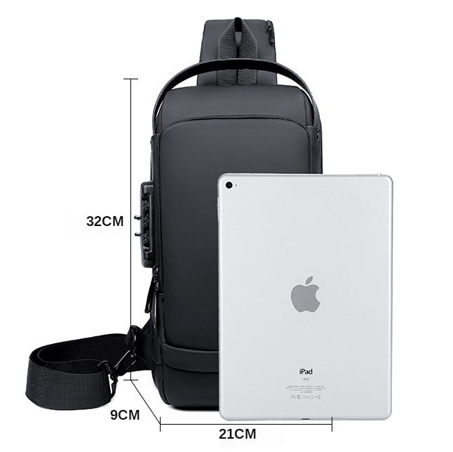 Sac antivol imperméable avec cadenas à code et port USB