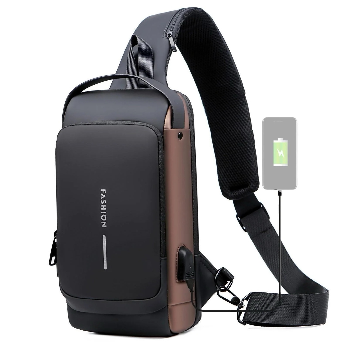 Sac antivol imperméable avec cadenas à code et port USB
