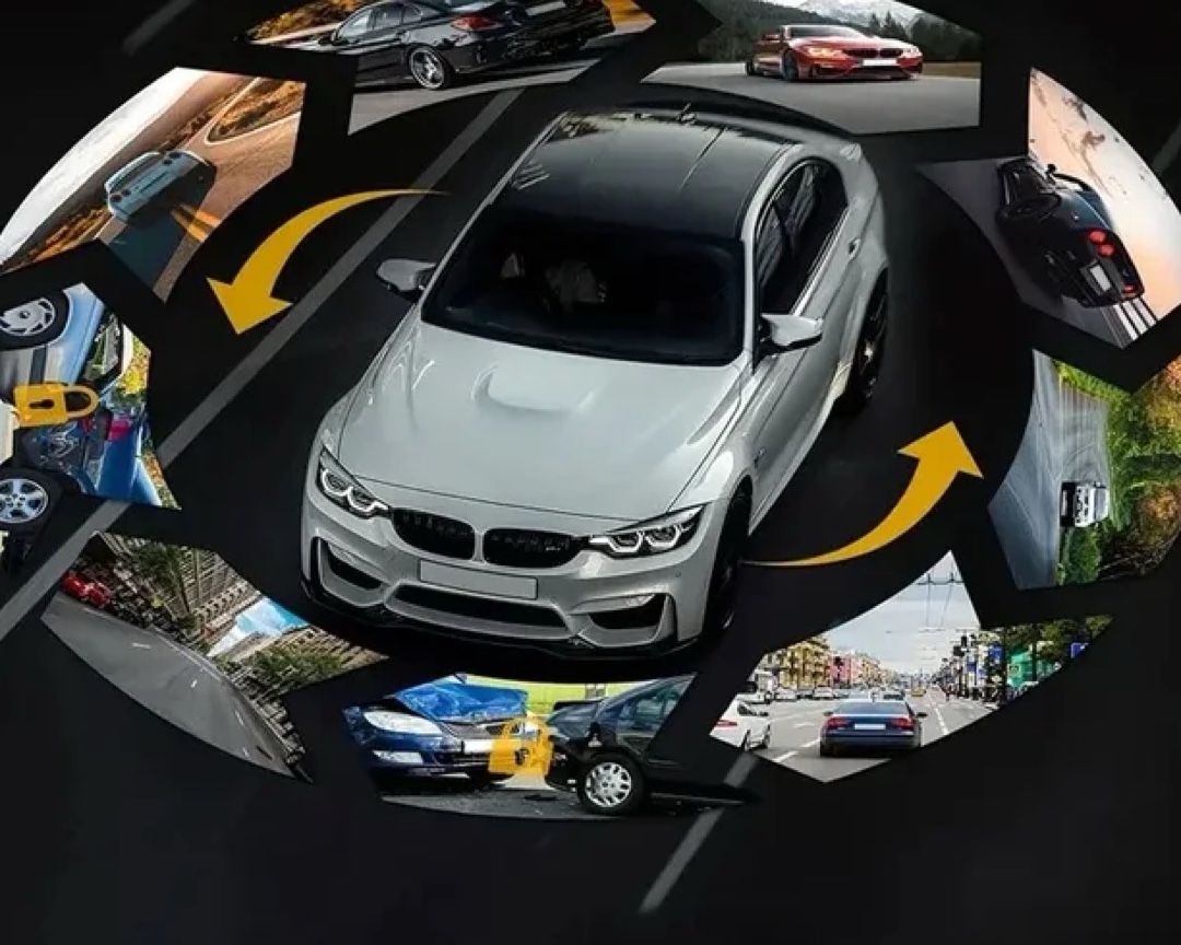 Dashcam double objectif 1080p — route et habitacle