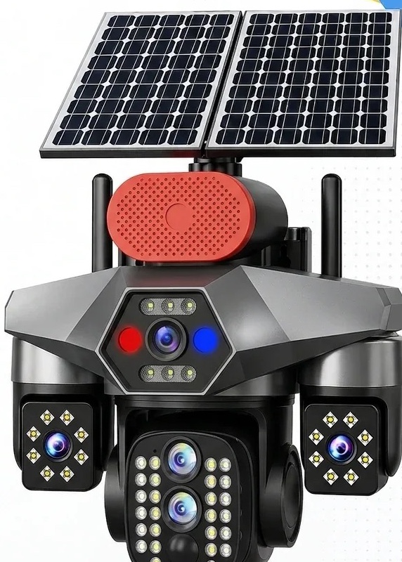 Caméra solaire 4G à 5 objectifs 25 MP avec zoom et alarme