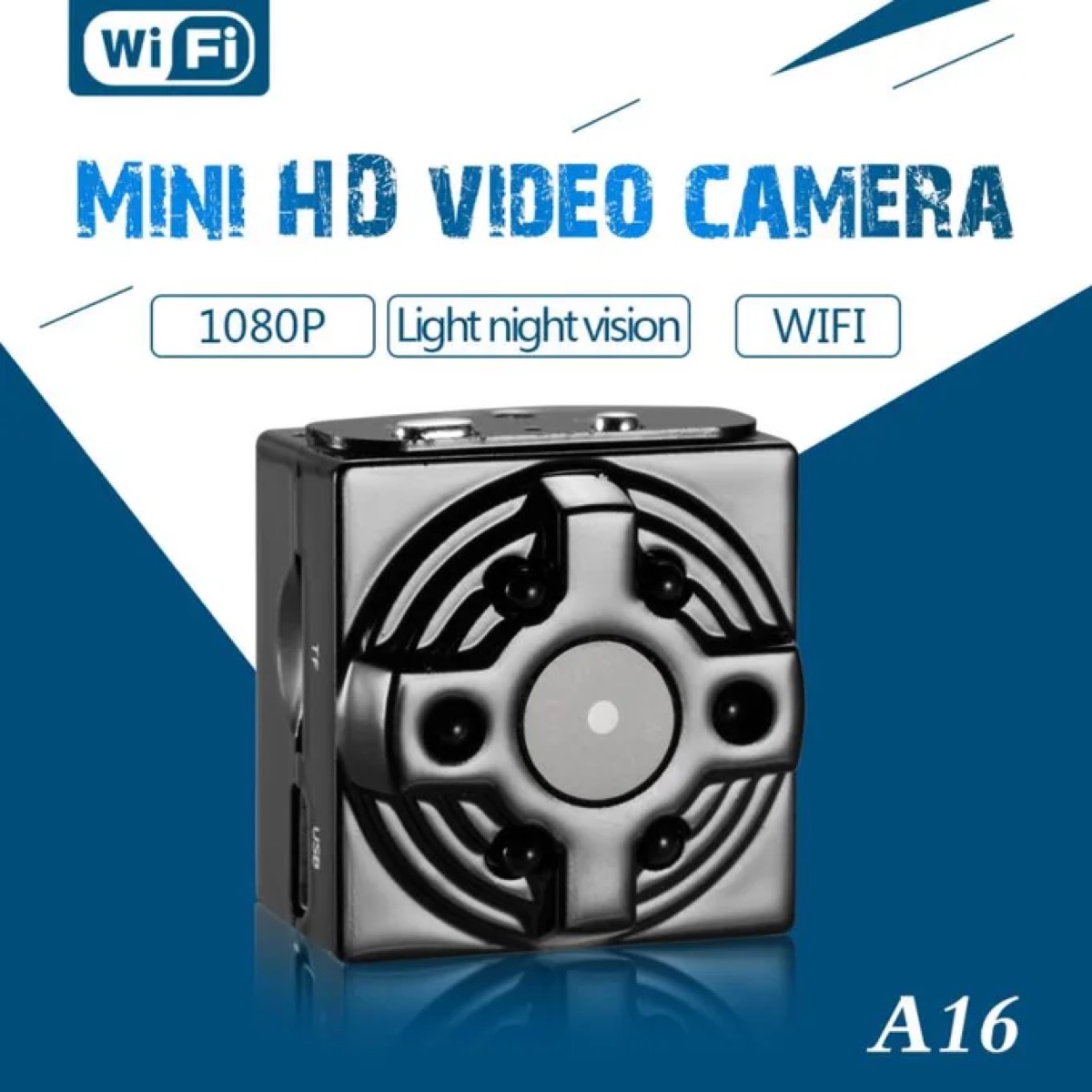 Mini caméra Wi-Fi 1080p avec batterie — accès par smartphone