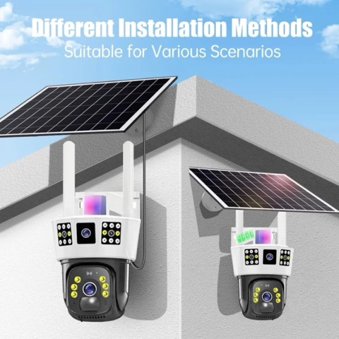 Pack de 2 caméras solaires à 3 objectifs 12 MP