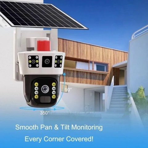 Caméra solaire 4G 12 MP — objectif fixe + objectif motorisé