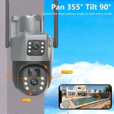 Caméra solaire 4G double objectif 10 MP — fixe + motorisé