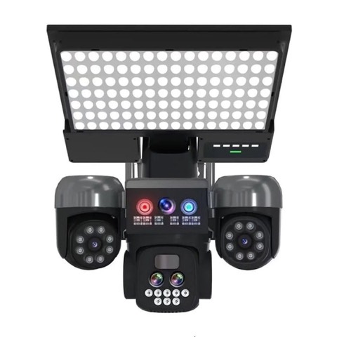 Caméra solaire 4G 20 MP à 5 objectifs — zoom optique x18, 3 panneaux