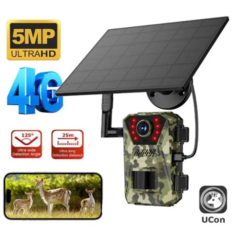 Caméra de chasse solaire 4G — surveillance extérieure sans Wi-Fi
