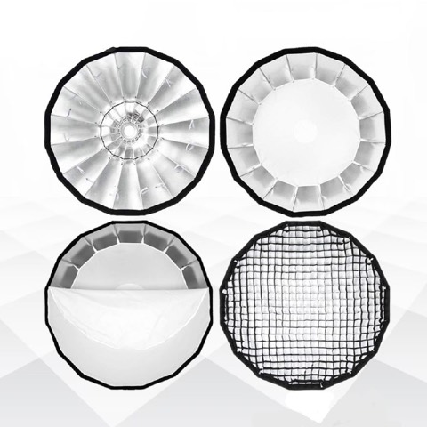 Softbox hexadécagonale professionnelle JY-024 avec lampe RGB600