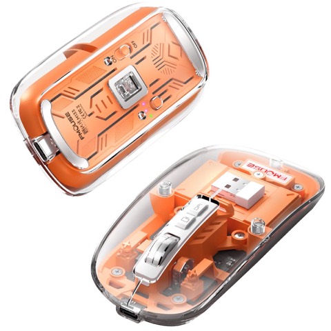 Souris sans fil transparente Bluetooth 5.2 + 2,4 GHz G105