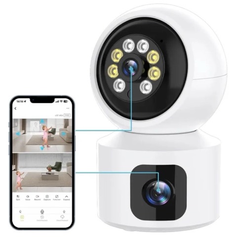 Caméra intérieure Wi-Fi double objectif 4 MP