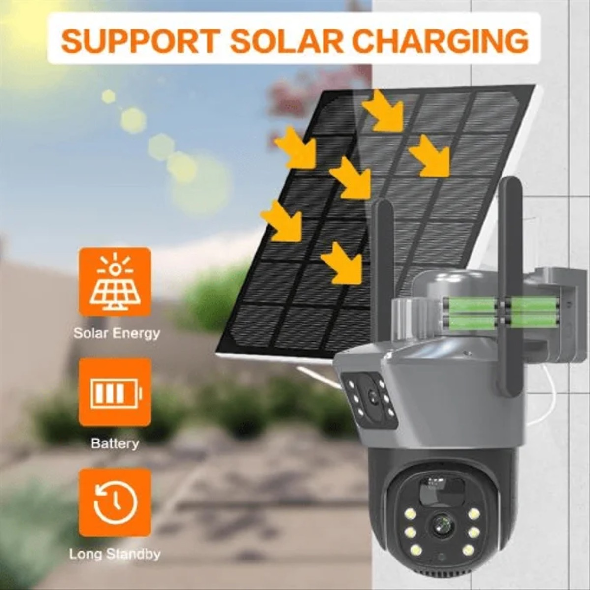 Pack de 2 caméras solaires 4G double objectif 10 MP