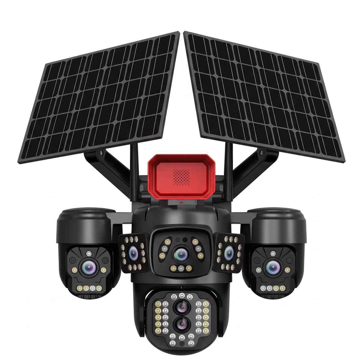 Caméra solaire M3 à 5 objectifs dont 3 motorisés — batterie 16 000 mAh