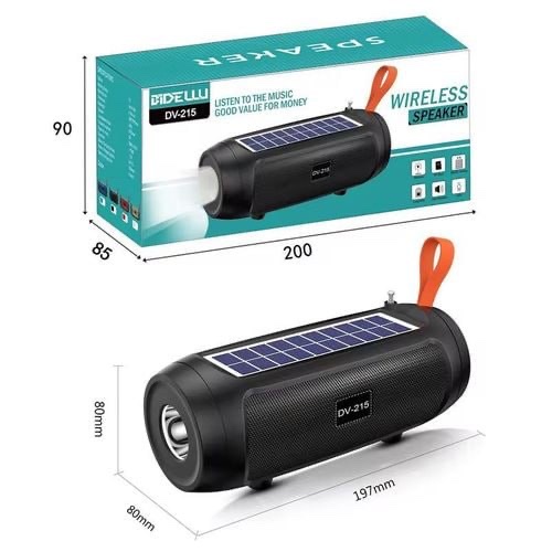 Enceinte Bluetooth solaire DV-215 avec lampe torche