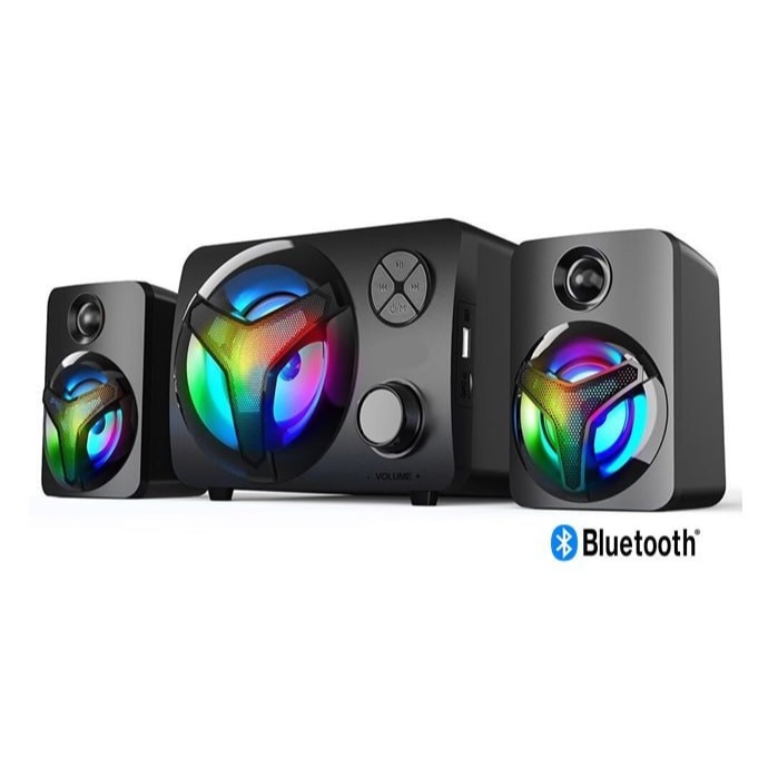 Enceintes 2.1 Bluetooth RGB Sepoma ZD-20 avec caisson de basses