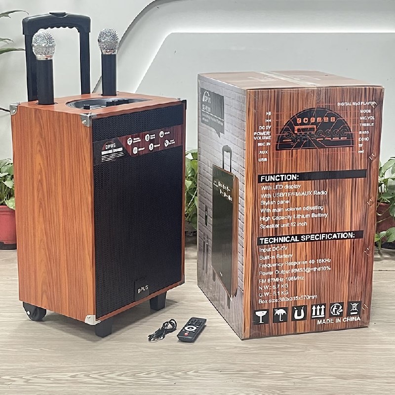 Enceinte Bluetooth sur trolley SZ-M1201 finition bois