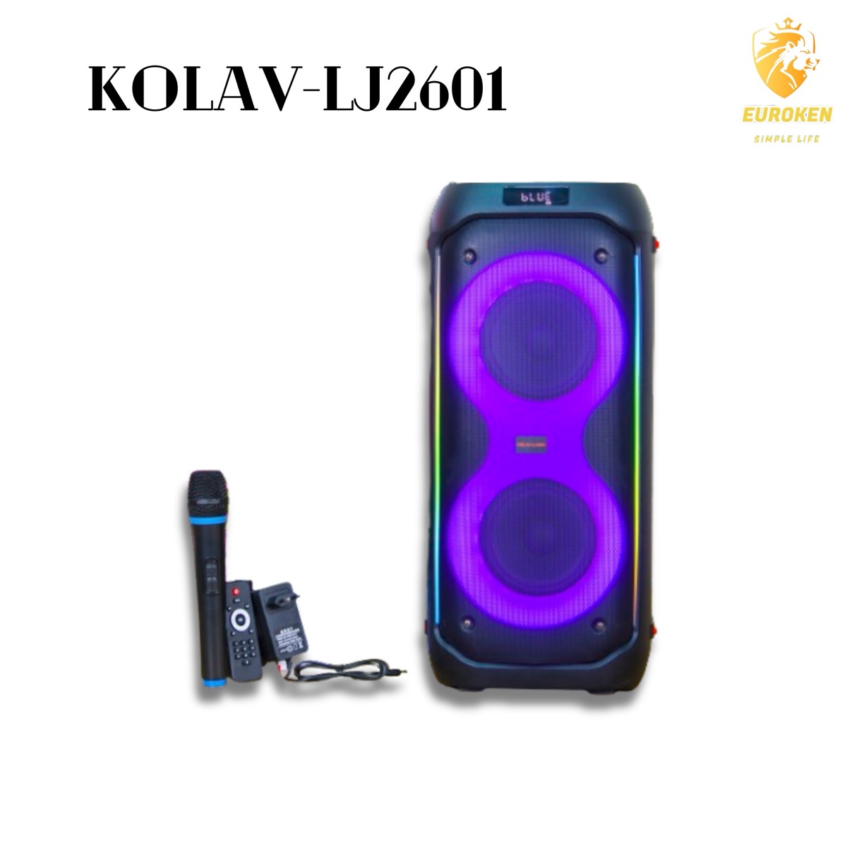 Enceinte Bluetooth double haut-parleur RGB KOLAV LJ-2601