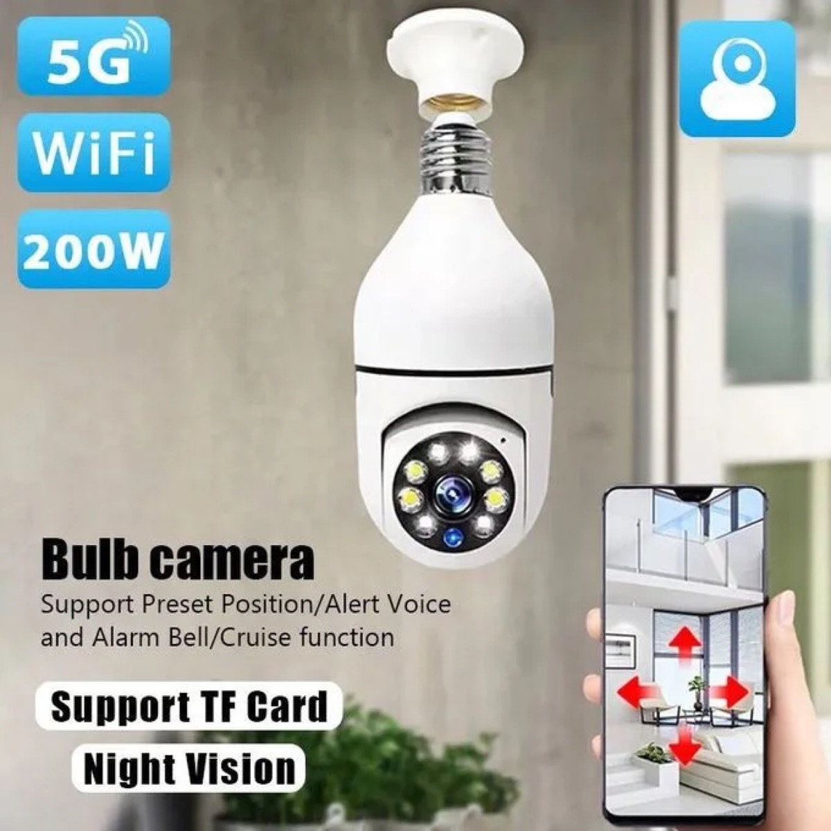 Caméra ampoule Wi-Fi Full HD 1080p — douille E27