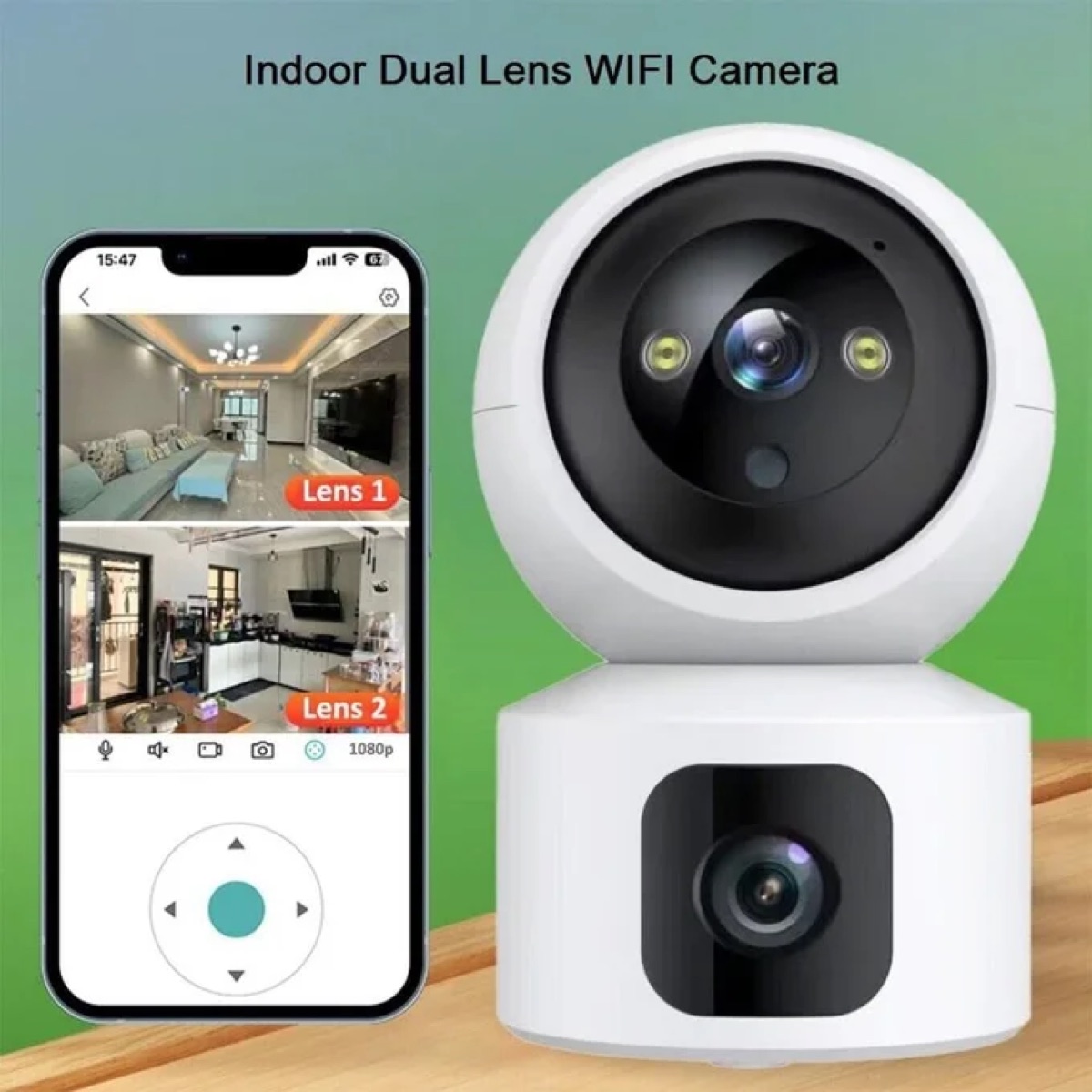 Caméra intérieure Wi-Fi double objectif 4 MP
