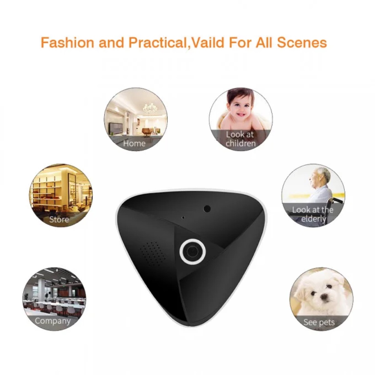 Caméra panoramique 360° Wi-Fi 3 MP — vision nocturne